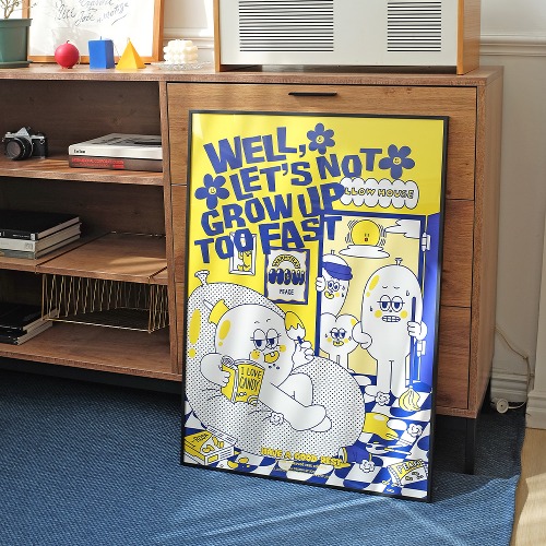 GR 낫투패스트 옐로우 블루 일러스트 포스터 A1 ,A2